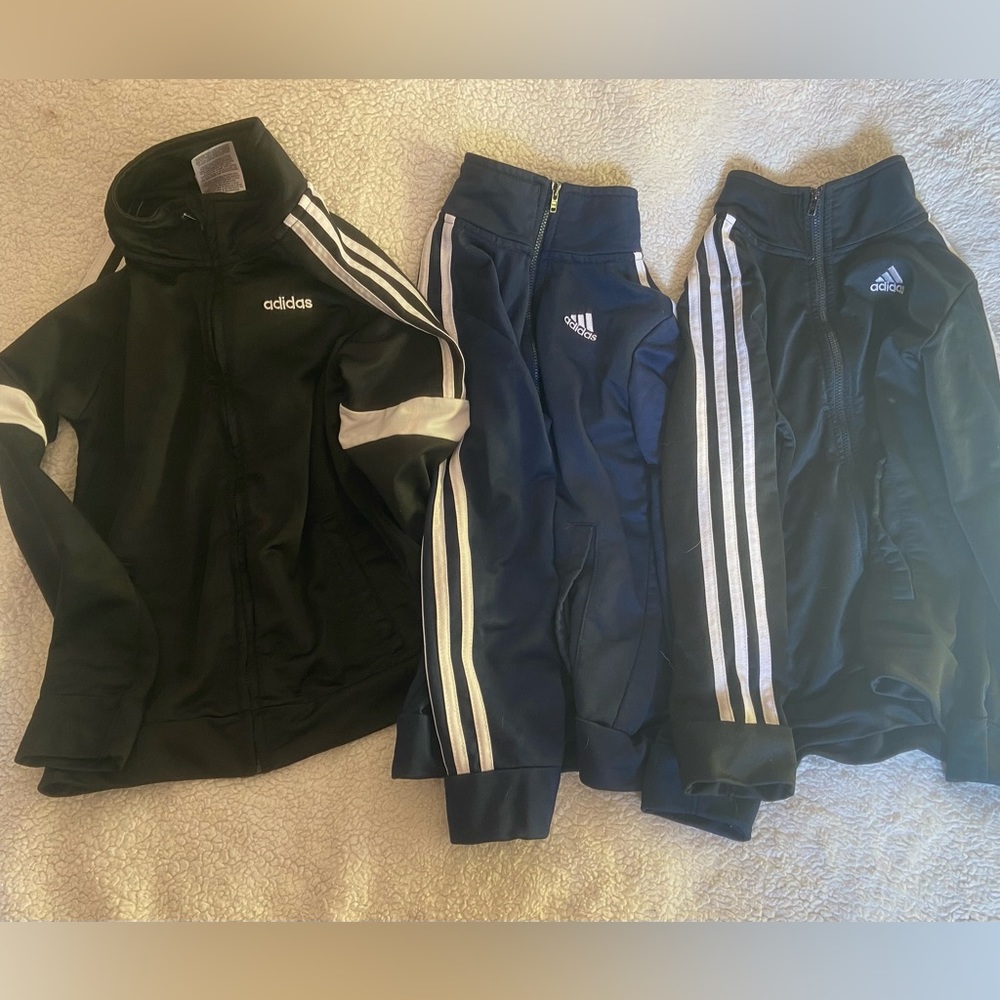 3 kids Adidas zip up jackets
